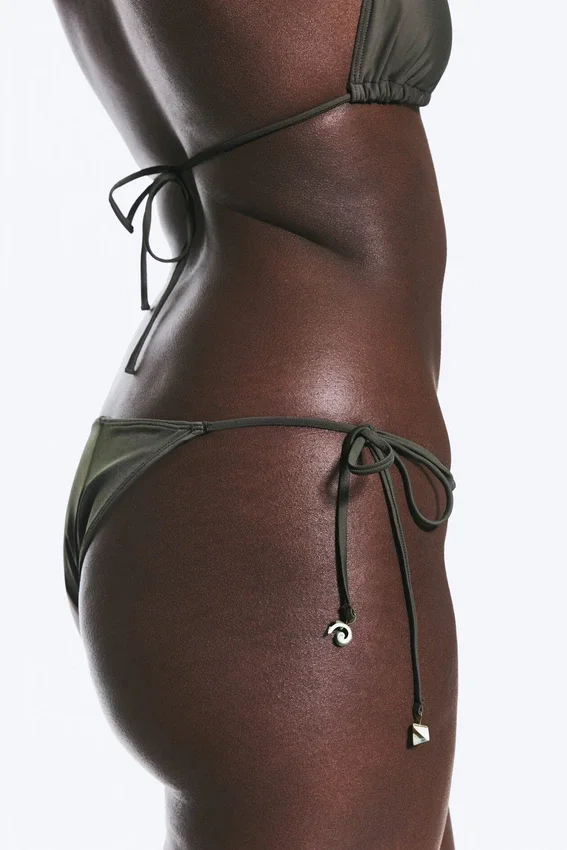 Shell Tie Bikini Tanga Bottom – Dark Mole Shell Tie Bikini Tanga Bottom – Dark Mole