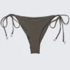 Shell Tie Bikini Tanga Bottom – Dark Mole Shell Tie Bikini Tanga Bottom – Dark Mole