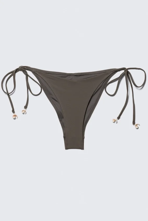 Shell Tie Bikini Tanga Bottom – Dark Mole Shell Tie Bikini Tanga Bottom – Dark Mole