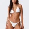 Shell Tie Bikini Tanga Bottom – White Shell Tie Bikini Tanga Bottom – White