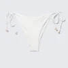 Shell Tie Bikini Tanga Bottom – White Shell Tie Bikini Tanga Bottom – White