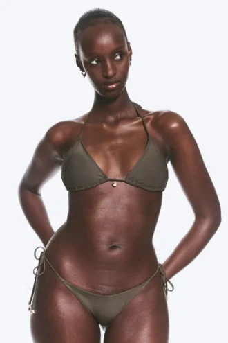 Shell Triangle Bikini Top – Dark Mole