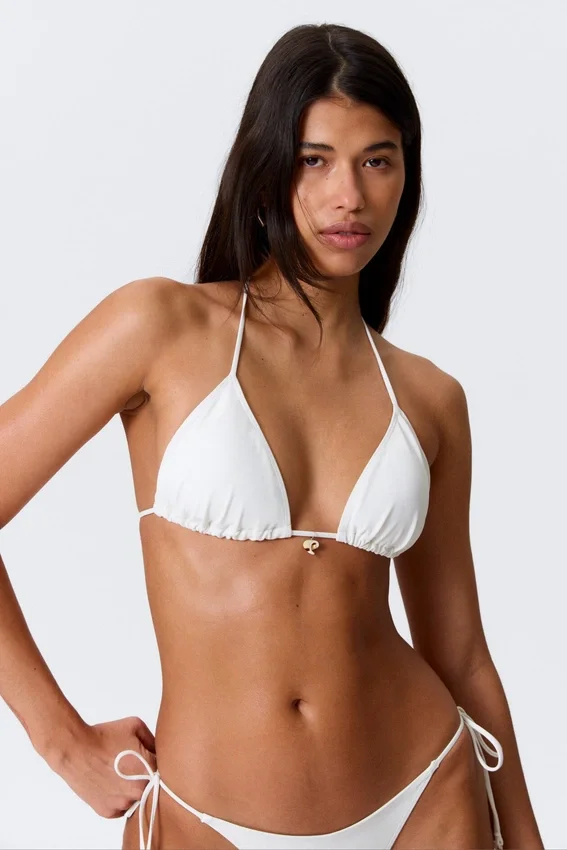 Shell Triangle Bikini Top – White Shell Triangle Bikini Top – White