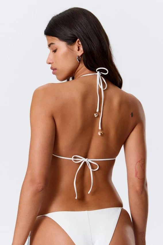 Shell Triangle Bikini Top – White Shell Triangle Bikini Top – White