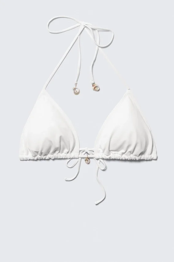 Shell Triangle Bikini Top – White Shell Triangle Bikini Top – White