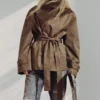 Short Oversized Funnel Neck Trench Coat – Dusty Grey Short Oversized Funnel Neck Trench Coat – Dusty Grey