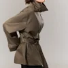 Short Oversized Funnel Neck Trench Coat – Dusty Grey Short Oversized Funnel Neck Trench Coat – Dusty Grey