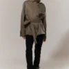 Short Oversized Funnel Neck Trench Coat – Dusty Grey Short Oversized Funnel Neck Trench Coat – Dusty Grey
