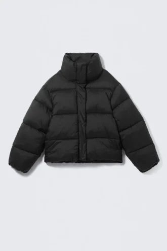 Short Oversized Puffer Jacket – Black