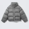 Short Oversized Puffer Jacket – Grey Short Oversized Puffer Jacket – Grey