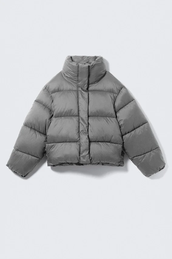 Short Oversized Puffer Jacket – Grey Short Oversized Puffer Jacket – Grey