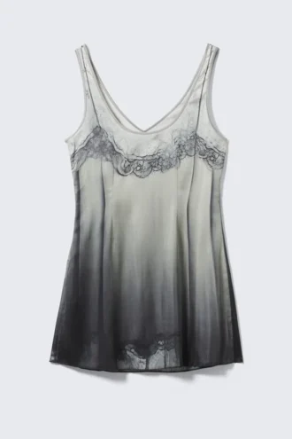 Short Printed Tank Dress – Trompe-L’œIl Lace Print