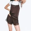Short Satin Lace Shorts – Dark Brown Short Satin Lace Shorts – Dark Brown