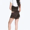 Short Satin Lace Shorts – Dark Brown Short Satin Lace Shorts – Dark Brown
