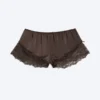 Short Satin Lace Shorts – Dark Brown Short Satin Lace Shorts – Dark Brown
