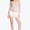 Short Satin Lace Shorts – Light Dusty Peach Short Satin Lace Shorts – Light Dusty Peach