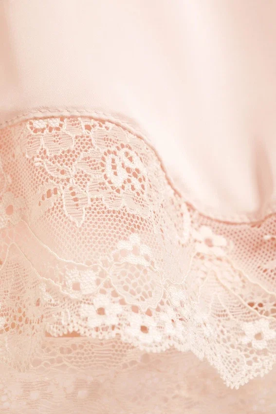 Short Satin Lace Shorts – Light Dusty Peach Short Satin Lace Shorts – Light Dusty Peach