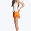 Short Satin Lace Shorts – Orange Short Satin Lace Shorts – Orange
