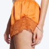 Short Satin Lace Shorts – Orange Short Satin Lace Shorts – Orange