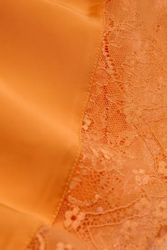 Short Satin Lace Shorts – Orange Short Satin Lace Shorts – Orange