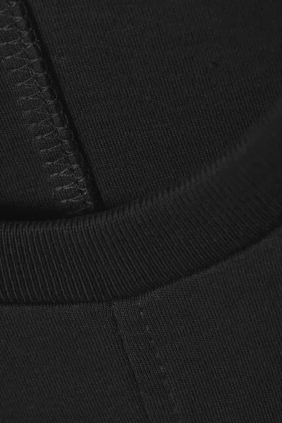 Short-Sleeved Cotton Mini Dress – Black Short-Sleeved Cotton Mini Dress – Black