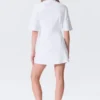 Short-Sleeved Cotton Mini Dress – White Short-Sleeved Cotton Mini Dress – White