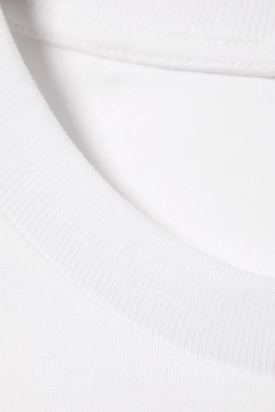 Short-Sleeved Cotton Mini Dress – White Short-Sleeved Cotton Mini Dress – White