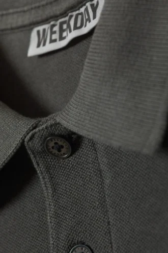 Short-Sleeved Cotton Piqua Polo Shirt – Dark Grey