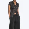 Short-Sleeved Crinkle Shirt – Dark Grey Short-Sleeved Crinkle Shirt – Dark Grey