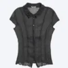 Short-Sleeved Crinkle Shirt – Dark Grey Short-Sleeved Crinkle Shirt – Dark Grey