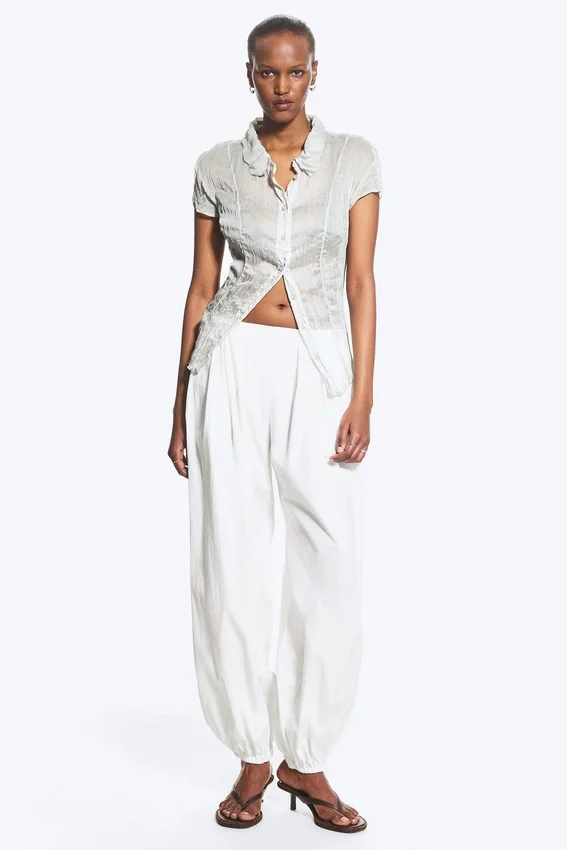 Short-Sleeved Crinkle Shirt – Dusty Light Mole Short-Sleeved Crinkle Shirt – Dusty Light Mole