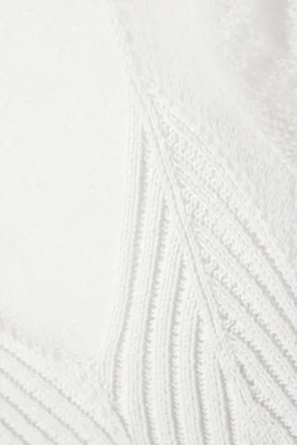Short-Sleeved Knitted Layered Top – White