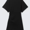 Short-Sleeved Mini T-Shirt Dress – Black Short-Sleeved Mini T-Shirt Dress – Black