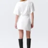 Short-Sleeved Mini T-Shirt Dress – White Short-Sleeved Mini T-Shirt Dress – White