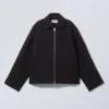 Short Wool Blend Jacket – Black