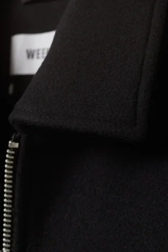 Short Wool Blend Jacket – Black