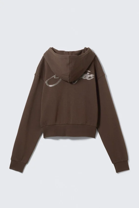 Short Zip Hoodie – Dark Brown – Magic Short Zip Hoodie – Dark Brown – Magic
