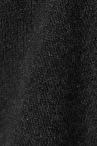 Shrunken Distressed Wool Blend Sweater – Black