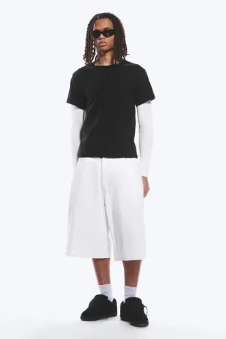 Shrunken Double Layered T-Shirt – Black & White