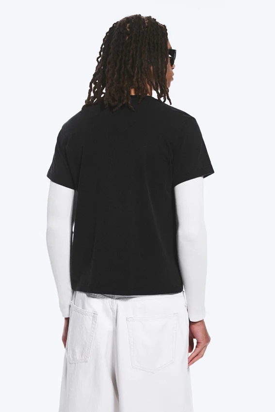 Shrunken Double Layered T-Shirt – Black & White Shrunken Double Layered T-Shirt – Black & White