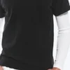 Shrunken Double Layered T-Shirt – Black & White Shrunken Double Layered T-Shirt – Black & White