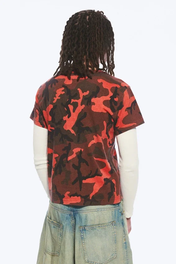 Shrunken Double Layered T-Shirt – Red Camouflage Shrunken Double Layered T-Shirt – Red Camouflage