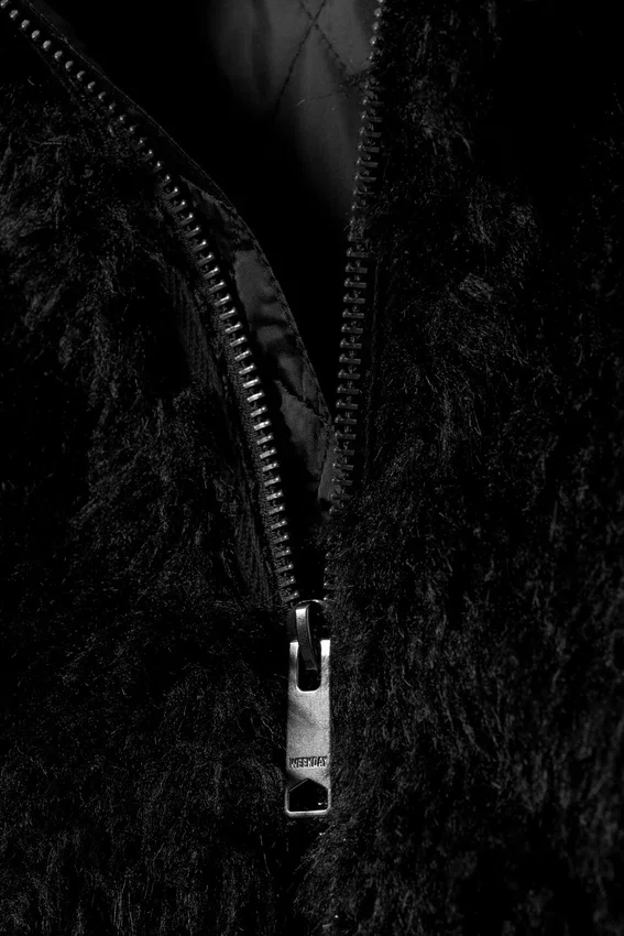 Shrunken Faux Fur Hooded Jacket – Black Shrunken Faux Fur Hooded Jacket – Black
