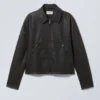 Shrunken Faux Leather Jacket – Black Shrunken Faux Leather Jacket – Black