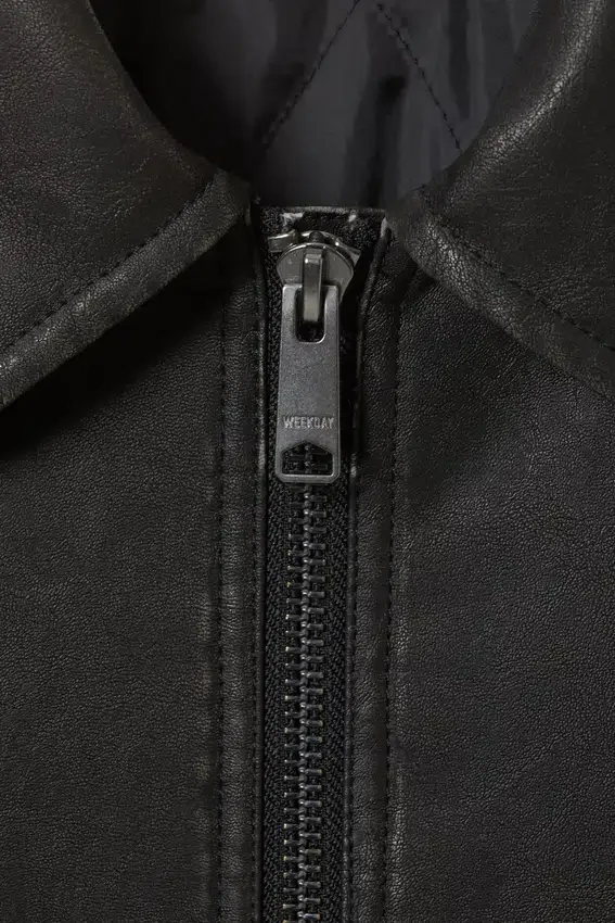Shrunken Faux Leather Jacket – Black Shrunken Faux Leather Jacket – Black