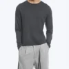 Shrunken Long-Sleeved Cotton T-Shirt – Dark Grey Shrunken Long-Sleeved Cotton T-Shirt – Dark Grey