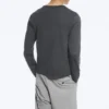 Shrunken Long-Sleeved Cotton T-Shirt – Dark Grey Shrunken Long-Sleeved Cotton T-Shirt – Dark Grey