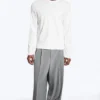 Shrunken Long-Sleeved Cotton T-Shirt – White Shrunken Long-Sleeved Cotton T-Shirt – White