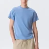 Shrunken Short-Sleeved Cotton T-Shirt – Blue Shrunken Short-Sleeved Cotton T-Shirt – Blue