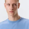 Shrunken Short-Sleeved Cotton T-Shirt – Blue Shrunken Short-Sleeved Cotton T-Shirt – Blue